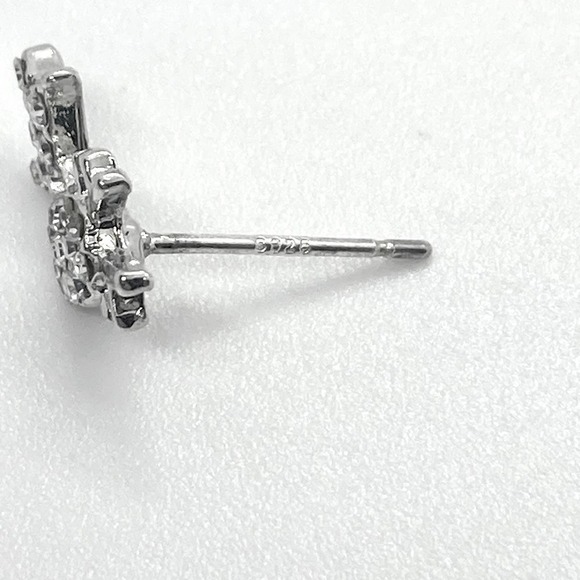 Silver Plated Rhinestone Reindeer Earring Pair - Picture 7 of 9